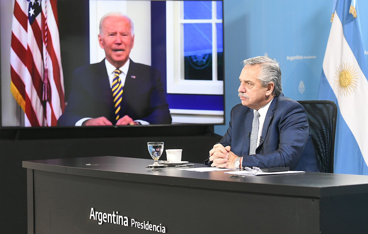 Alberto Fernandez videoconferencia con Biden